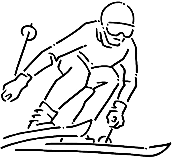 Snow skier vinyl sticker. Customize on line. Sports 085-1355